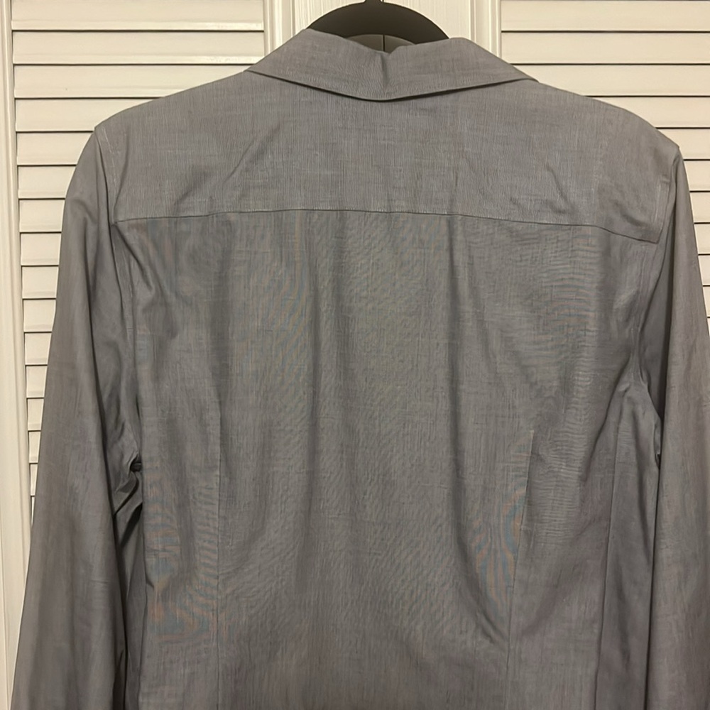Talbots size 16 wrinkle resistant gray boyfriend shirt bottom down old money - Picture 6 of 7